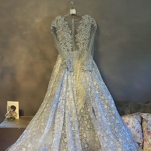 Size 10 MacDougal Silver Illusion Evening gown